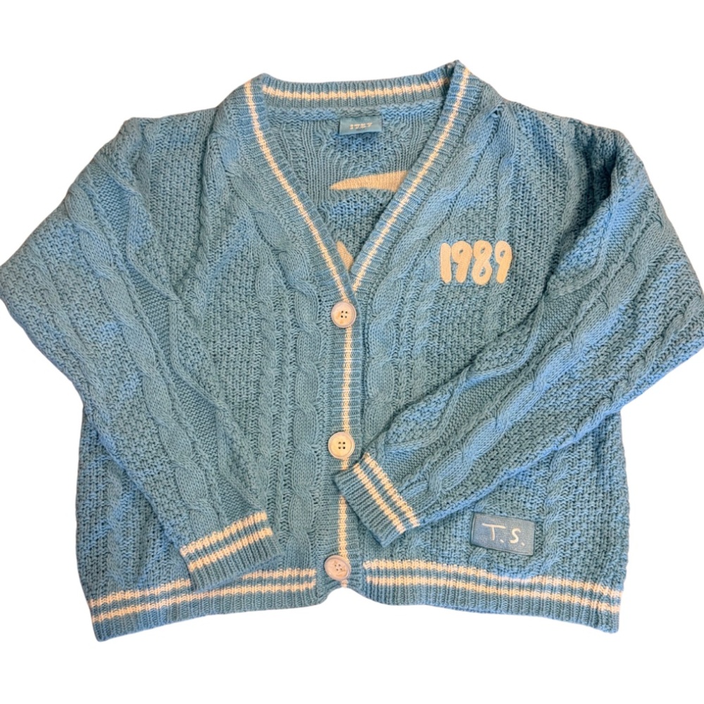 Taylor Swift Blue Cable Knit 1989 Cardigan Sweater